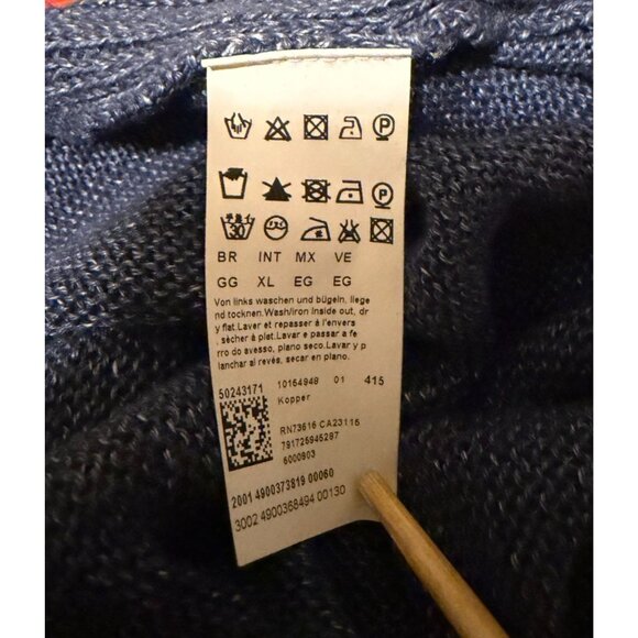 Hugo Boss Mens Linen Cardigan XL Shawl Collar Pockets Fisherman 100% Linen - Picture 9 of 11